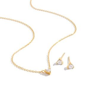 18K Gold Plated Necklace and Earring Set